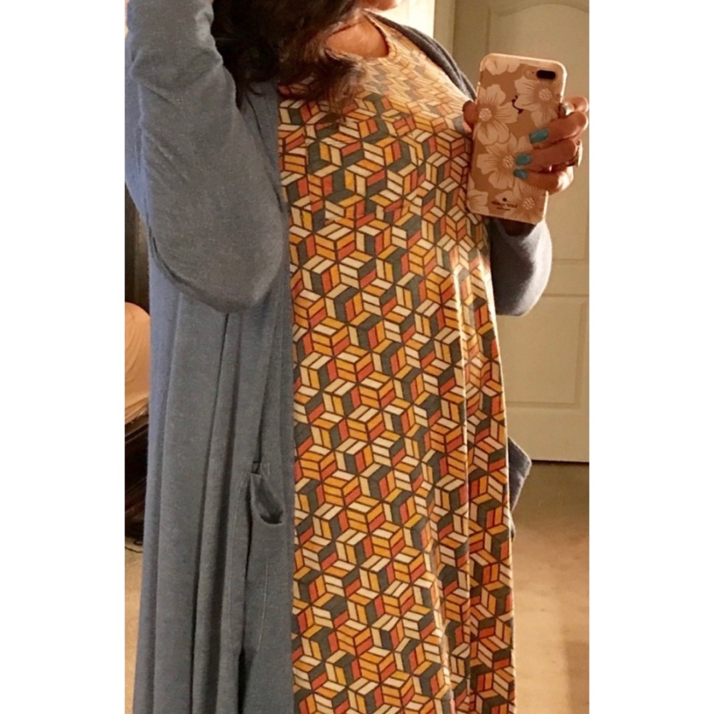 LULAROE- Carly Multi Color Dress Size Small‎ - Picture 4 of 5